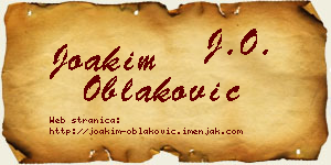 Joakim Oblaković vizit kartica